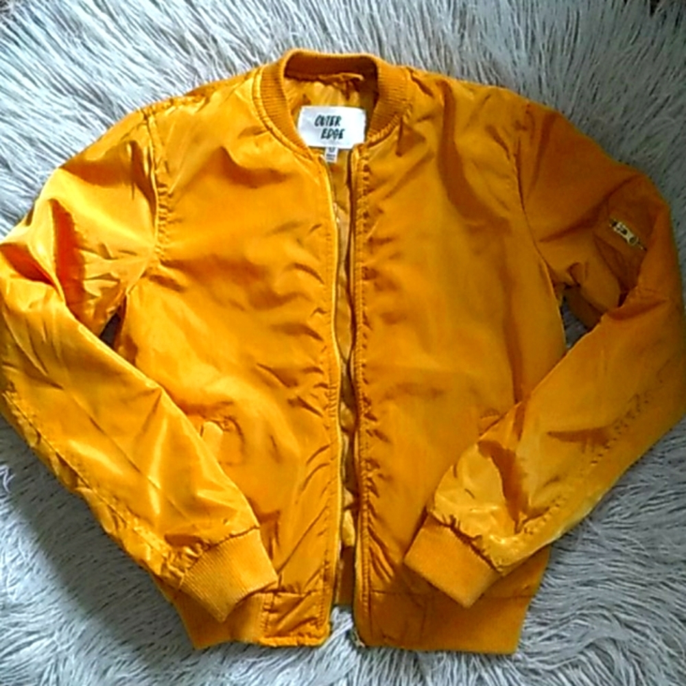 Mustard gold bomber jacket